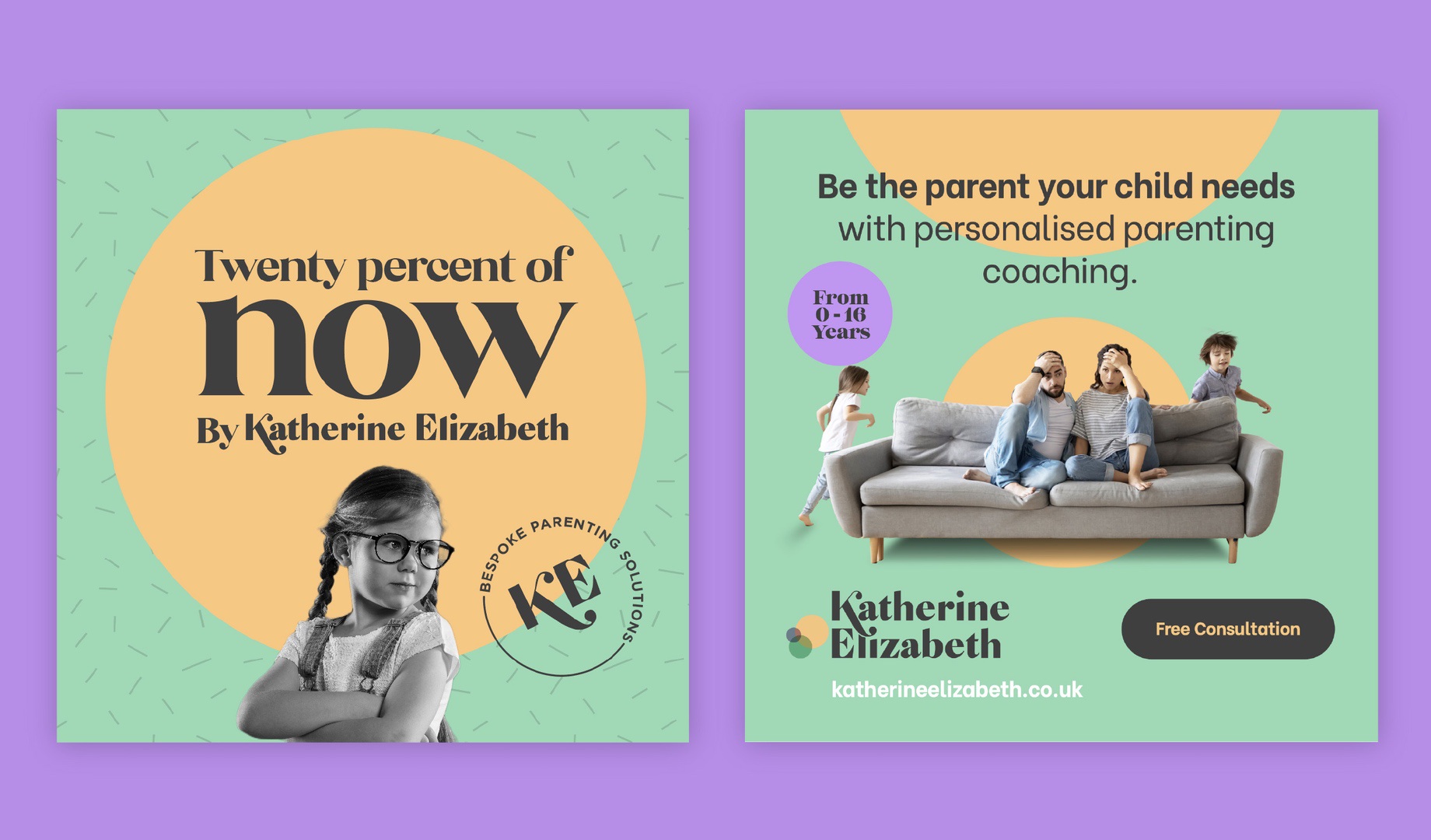 Design Agency Manchester creates Google Ads designs for Katherine Elizabeth parenting coaches